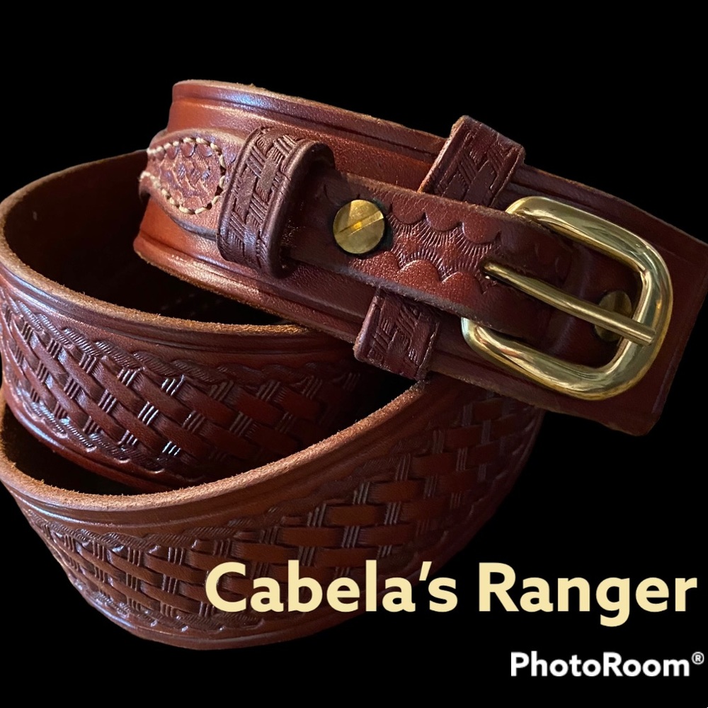 Men’s Cabela’s Tooled Leather Ranger Belt